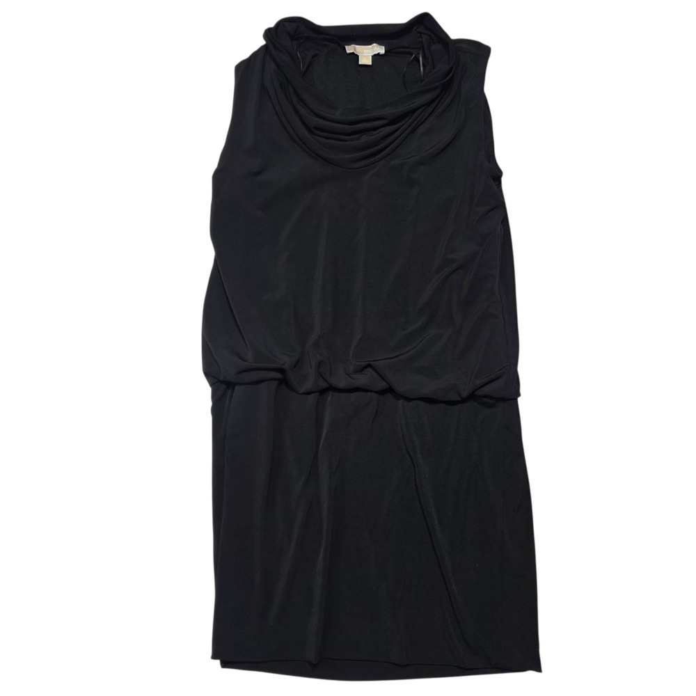 MICHAEL Michael Kors Cowl Neck Sleeveless Sheath Dress Women L Black